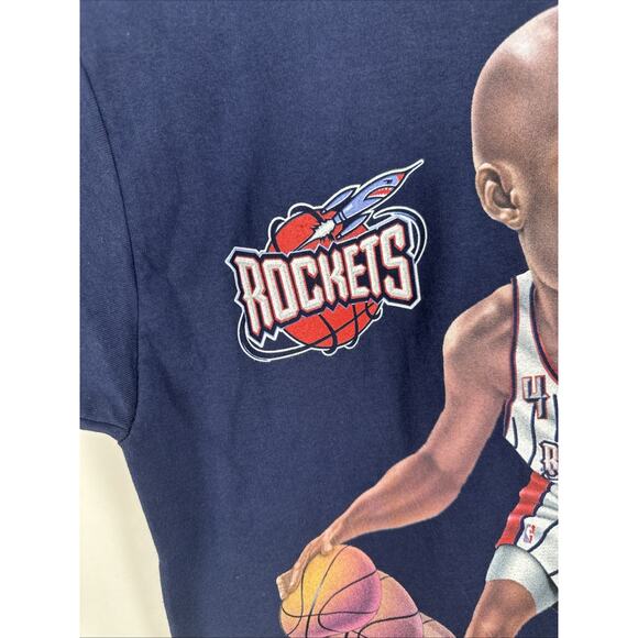 Vintage Pro Player Charles Barkley Rockets Shirt Navy Blue Size Large - Picture 4 of 16